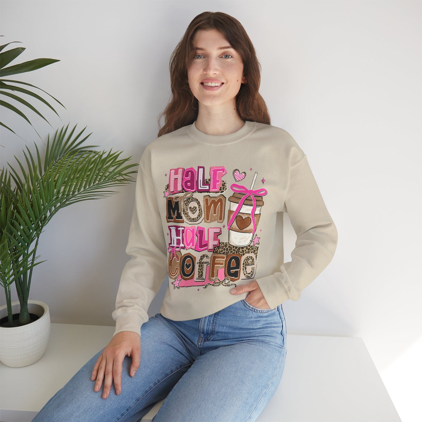 Half Mom Half Coffee Sweatshirt